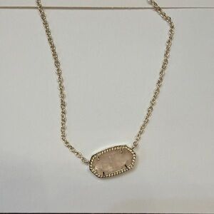 Kendra Scott Gold Necklace with Blush Stone